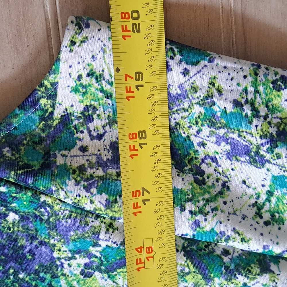 Julian Taylor New York Green Blue Floral Fit & Flare Sleeveless Flowy Midi Dress - Picture 10 of 12